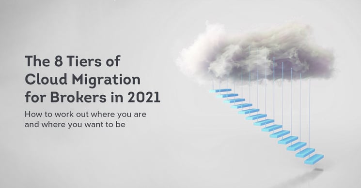 Novidea's 8 tiers of cloud migration graphic